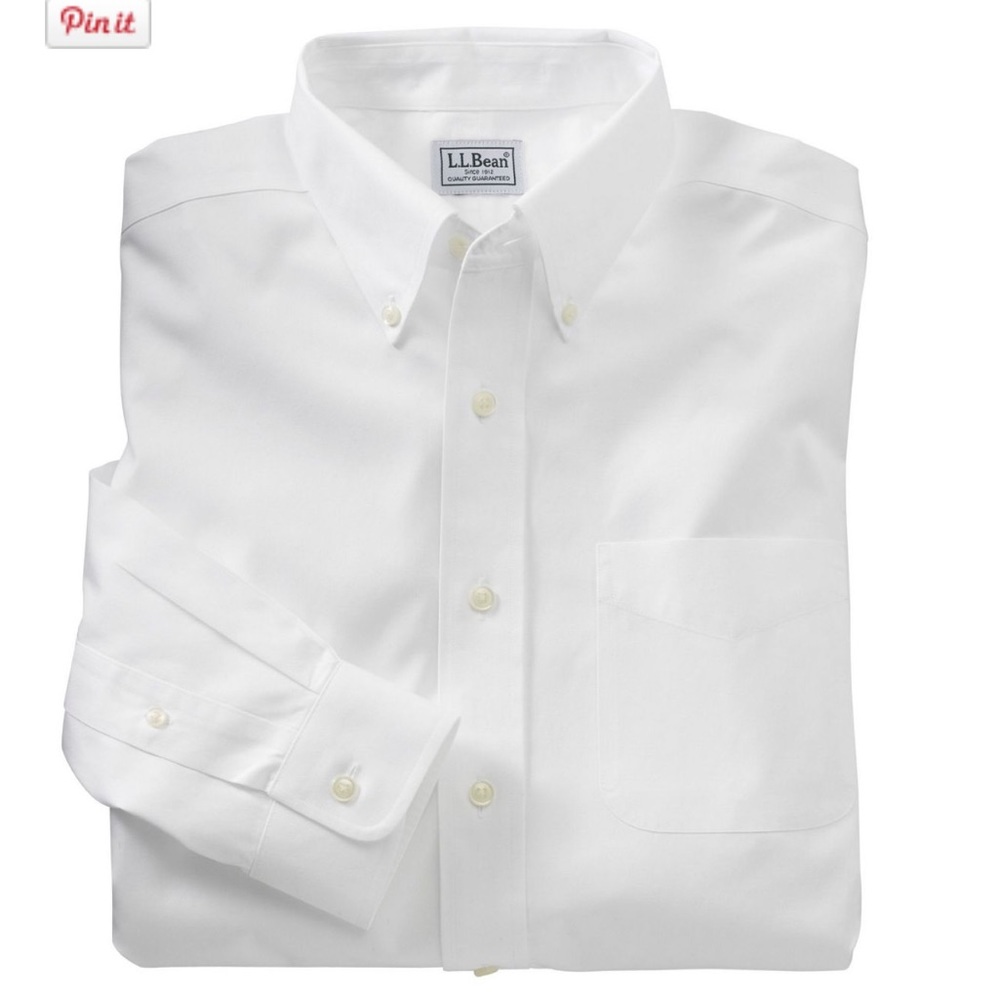 Men's Wrinkle-Free Pinpoint Oxford Cloth Shirt, Slim Fit white